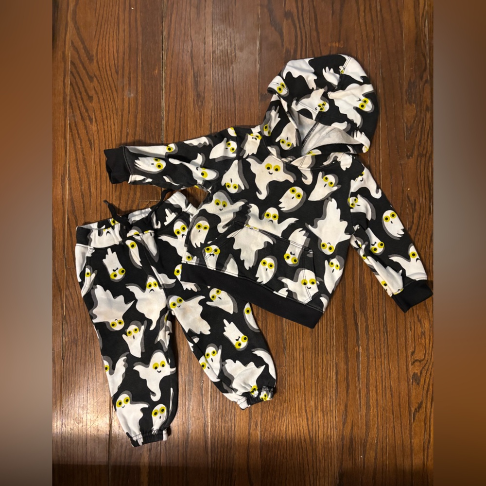 Old Navy Halloween Ghost Hoodie Set Size 12-18m